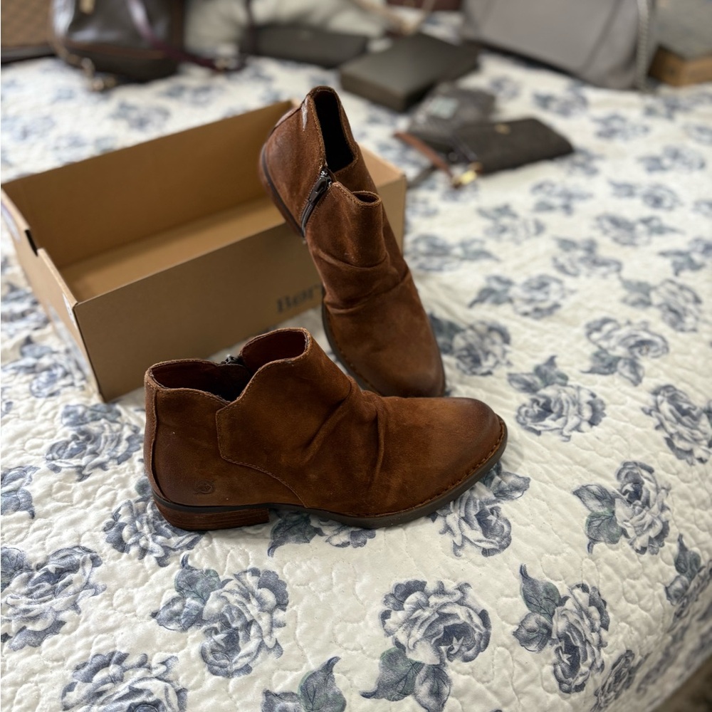 Brown Suede Ankle Boots